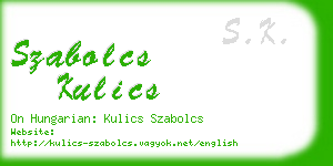 szabolcs kulics business card